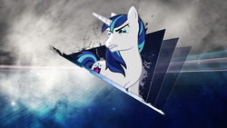 Size: 2560x1440 | Tagged: safe, artist:rdbrony16, artist:theshadowstone, edit, shining armor, pony, unicorn, g4, angry, male, stallion, vector, wallpaper, wallpaper edit