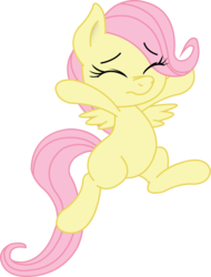 Size: 2145x2828 | Tagged: safe, artist:fluttershy750, artist:joey darkmeat, fluttershy, pony, yoshi, g4, cute, eyes closed, female, filly, high res, jumping, shyabetes, simple background, solo, transparent background