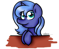 Size: 776x651 | Tagged: safe, artist:neborec, princess luna, g4, female, filly, smiling, solo, woona