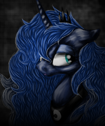 Size: 750x900 | Tagged: safe, artist:notaguitarfret, princess luna, g4, female, floppy ears, solo