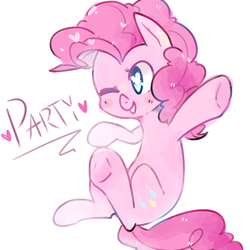 Size: 900x900 | Tagged: safe, artist:pegacornss, pinkie pie, earth pony, pony, g4, cute, diapinkes, female, heart eyes, mare, one eye closed, simple background, solo, white background, wingding eyes, wink