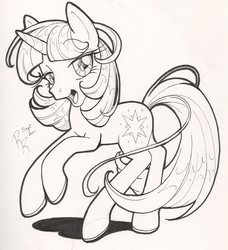 Size: 1336x1468 | Tagged: safe, artist:kiss-the-thunder, twilight sparkle, g4, female, monochrome, solo, traditional art