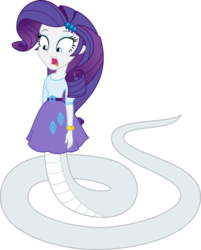 Size: 2341x2914 | Tagged: safe, artist:kaylathehedgehog, rarity, lamia, original species, equestria girls, g4, female, high res, jaw drop, lamity, open mouth, simple background, solo, species swap, transparent background