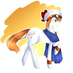 Size: 1200x1200 | Tagged: safe, artist:tsuukiusa, pony, cornet, hat, ponified, rhapsody: a musical adventure, solo