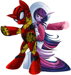 Size: 1138x1200 | Tagged: safe, artist:blackfreya, twilight sparkle, alicorn, pony, spiders and magic: rise of spider-mane, g4, amethyst sorceress, armor, bipedal, clothes, costume, crossover, crossover shipping, female, lightning, looking at you, looking back, magic, male, mare, marvel, peter parker, ponified, science, shipping, simple background, smiling, spider-man, spidertwi, superhero, technology, transparent background, twilight sparkle (alicorn)