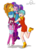 Size: 1000x1379 | Tagged: safe, artist:mirai-digi, adagio dazzle, aria blaze, sonata dusk, equestria girls, g4, bulma, context is for the weak, crossover, dragon ball, dragon ball z