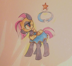 Size: 960x875 | Tagged: safe, artist:psychoon, oc, oc only, oc:comet skipper, pony, female, mare, solo, traditional art, watercolor painting