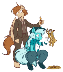 Size: 1845x2115 | Tagged: safe, artist:herny, oc, oc only, oc:frosty winds, jackalope, rabbit, anthro, fallout equestria, fallout equestria: memories, don't starve, hunting, imminent death