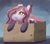 Size: 1368x1205 | Tagged: safe, artist:zuyoi, oc, oc only, oc:arrhythmia, bat pony, pony, bat pony oc, bat wings, box, crying, homeless, looking up, sad, solo, wings