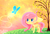 Size: 259x175 | Tagged: safe, artist:gnidagovnida, fluttershy, butterfly, pegasus, pony, g4, chibi, female, floppy ears, pixel art, raised hoof, solo, tree