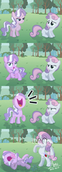Size: 1200x3296 | Tagged: safe, artist:bluse, diamond tiara, sweetie belle, earth pony, pony, unicorn, g4, 4 panel comic, abuse, angry, annoyed, awesome, bipedal, boxing, boxing gloves, bruised, bully, bullying, comic, cross-popping veins, cutie mark, cutiespark, drool, duo, duo female, emanata, faic, female, filly, foal, foaming at the mouth, harsher in hindsight, implied violence, jewelry, laughing, nose in the air, punch, show accurate, signature, snorting, sweetie belle is not amused, swelling, taunting, tiara, tiarabuse, unconscious