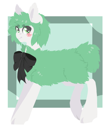 Size: 575x650 | Tagged: safe, artist:chiriruro, oc, oc only, sheep, bow, solo