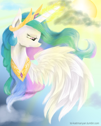 Size: 2000x2500 | Tagged: safe, artist:lol-katrina, princess celestia, g4, female, high res, magic, solo, sun