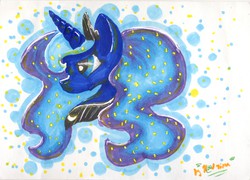 Size: 3461x2491 | Tagged: safe, artist:lol-katrina, princess luna, g4, female, high res, portrait, solo, traditional art