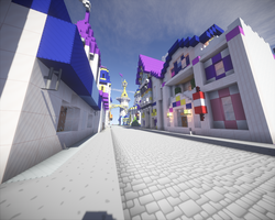 Size: 1280x1024 | Tagged: safe, brohoof.com, canterlot, canterlot streets, game screencap, minecraft, render, tower