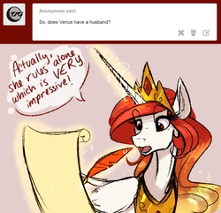 Size: 1280x1235 | Tagged: safe, artist:probablyfakeblonde, princess celestia, g4, alternate design, ask-solestia, magic, princess solestia, telekinesis, tumblr