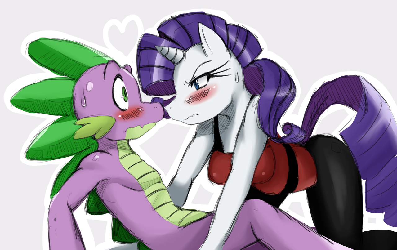 #817370 - suggestive, artist:ss2sonic, rarity, spike, anthro, angry, angry ...