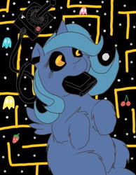 Size: 800x1030 | Tagged: safe, artist:fluffsplosion, princess luna, fluffy pony, g4, atari, lunafluff, pac-man