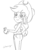 Size: 734x1024 | Tagged: safe, artist:silverwing, applejack, equestria girls, g4, bomber jacket, clothes, jeans, monochrome, profile, sketch, smiling