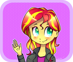 Size: 1008x863 | Tagged: safe, artist:astrequin, sunset shimmer, equestria girls, g4, cute, female, shimmerbetes, solo