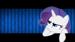 Size: 1920x1080 | Tagged: safe, artist:smokeybacon, rarity, g4, annoyed, female, frown, glare, leaning, solo, wallpaper