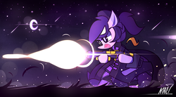 Size: 2100x1160 | Tagged: safe, artist:php56, oc, oc only, pony, female, gun, mare, shooting, solo