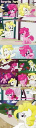 Size: 1068x3697 | Tagged: safe, artist:feather, pinkie pie, surprise, g4, aunt, comic, filly, fourth wall joke