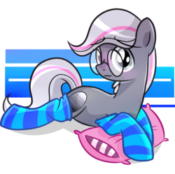 Size: 1024x1018 | Tagged: safe, artist:xwhitedreamsx, oc, oc only, oc:jannie daze, pony, blushing, clothes, cute, glasses, looking at you, male, pillow, simple background, socks, solo, stallion, striped socks, transparent background