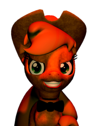 Size: 545x720 | Tagged: safe, applejack, pony, robot, robot pony, five nights at aj's, g4, 3d, animatronic, applefreddy, female, five nights at freddy's, looking at you, solo