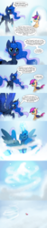 Size: 1400x6690 | Tagged: safe, artist:darkflame75, princess luna, scootaloo, g4, comic, glowing horn, horn, student of the night