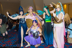 Size: 2048x1365 | Tagged: safe, artist:dtjaaaam, artist:kikiama, princess cadance, princess celestia, princess luna, queen chrysalis, human, g4, cosplay, irl, irl human, photo