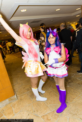 Size: 1365x2048 | Tagged: safe, fluttershy, twilight sparkle, human, g4, cosplay, irl, irl human, photo, twilight sparkle (alicorn)