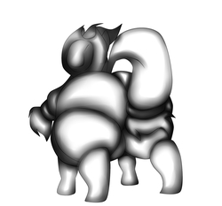 Size: 1437x1342 | Tagged: safe, artist:mad'n evil, applejack, g4, applebutt, applefat, black and white, butt, chubby, fat, featureless crotch, grayscale, huge butt, monochrome, plot, preview, rough draft, the ass was fat, weight gain