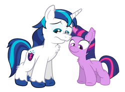 Size: 527x387 | Tagged: safe, artist:dm29, shining armor, twilight sparkle, pony, unicorn, g4, blank flank, brother and sister, chest fluff, colt, colt shining armor, cute, duo, female, filly, filly twilight sparkle, fuzznums, male, siblings, smiling, sparkle siblings, wip, younger