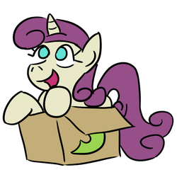 Size: 600x600 | Tagged: safe, artist:jargon scott, nook, pony, g4, box, pony in a box, solo