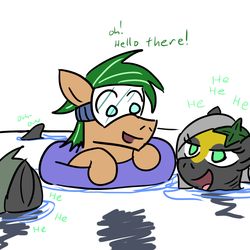 Size: 800x800 | Tagged: safe, artist:jargon scott, oc, oc only, dolphin, dolphin pony, sea pony, floaty, inner tube