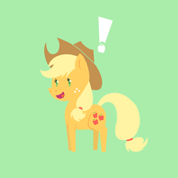 Size: 850x850 | Tagged: safe, artist:elslowmo, applejack, g4, exclamation point, female, solo