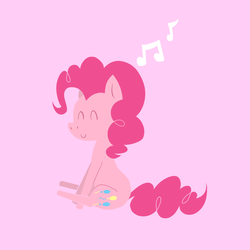 Size: 850x850 | Tagged: safe, artist:elslowmo, pinkie pie, g4, eyes closed, female, music notes, solo