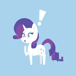 Size: 850x850 | Tagged: safe, artist:elslowmo, rarity, g4, exclamation point, female, solo