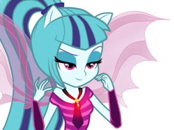 Size: 2000x1500 | Tagged: safe, artist:myumlamy, sonata dusk, equestria girls, g4, my little pony equestria girls: rainbow rocks, bedroom eyes, female, fin wings, ponied up, simple background, solo, transparent background, vector