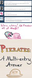 Size: 500x1200 | Tagged: safe, artist:alipes, pinkie pie, ask pinkie pierate, g4, ask, bicorne, female, hat, pirate, solo, tumblr