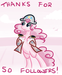 Size: 500x600 | Tagged: safe, artist:alipes, pinkie pie, pony, ask pinkie pierate, g4, ask, bicorne, bipedal, clothes, female, hat, pirate, solo, tumblr