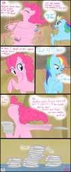 Size: 750x1800 | Tagged: safe, artist:bb, pinkie pie, rainbow dash, g4, cleaning, comic