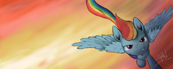 Size: 1000x400 | Tagged: safe, artist:goldnretriever, rainbow dash, g4, female, solo