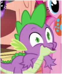 Size: 273x325 | Tagged: safe, screencap, pinkie pie, spike, twilight sparkle, dragon, earth pony, pony, unicorn, bridle gossip, g4, faic, female, laughing, mare, reaction image, solo focus