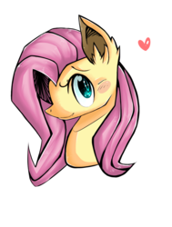 Size: 959x1268 | Tagged: safe, artist:xbaz0uk4x, fluttershy, g4, blushing, ear fluff, female, heart, portrait, solo