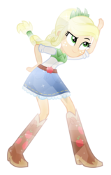 Size: 5000x7871 | Tagged: safe, artist:meteor-spark, applejack, equestria girls, g4, .svg available, absurd resolution, boots, clothes, cowboy boots, cowboy hat, crystallized, denim skirt, female, freckles, hat, headband, ponytail, simple background, skirt, solo, stetson, transparent background, vector