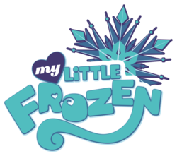 Size: 951x840 | Tagged: safe, artist:nonamepaper, edit, disney, frozen (movie), logo, logo edit, logo parody, my little x, simple background, transparent background