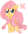 Size: 663x801 | Tagged: safe, artist:shi-long-lang, fluttershy, g4, chibi, cute, female, heart, simple background, solo, transparent background