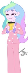 Size: 900x2311 | Tagged: safe, artist:bluse, princess celestia, principal celestia, equestria girls, g4, 2spooky, background removed, female, flashlight (object), making faces with a flashlight, show accurate, signature, simple background, solo, white background